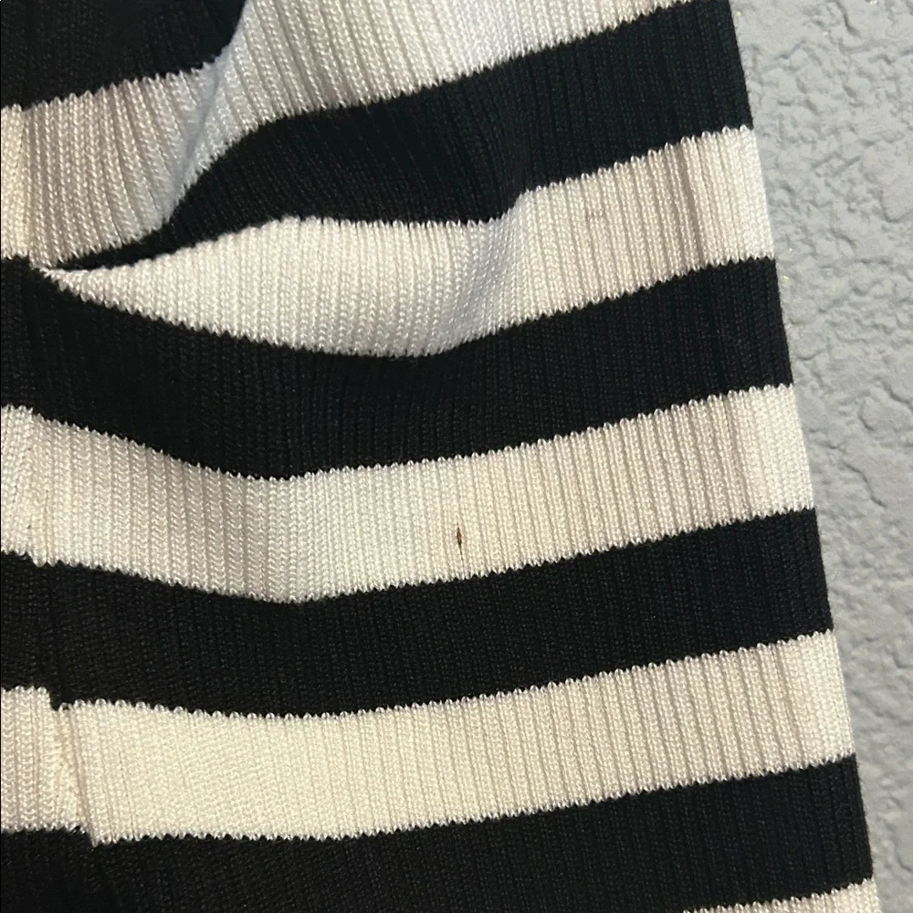 Striped Black and White Knit Dress - Picture 5 of 7